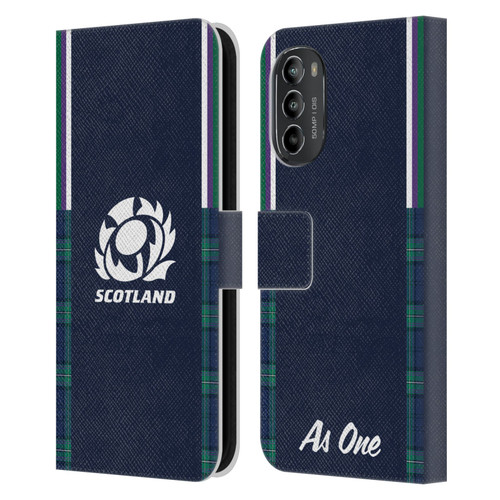 Scotland Rugby 2023/24 Crest Kit Home Leather Book Wallet Case Cover For Motorola Moto G82 5G