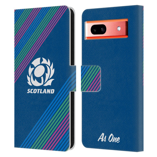 Scotland Rugby Graphics Stripes Leather Book Wallet Case Cover For Google Pixel 7a