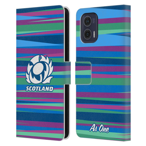 Scotland Rugby Graphics Training Pattern Leather Book Wallet Case Cover For Motorola Moto G73 5G
