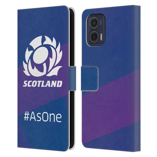 Scotland Rugby Logo 2 As One Leather Book Wallet Case Cover For Motorola Moto G73 5G