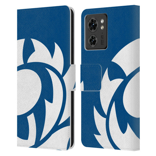 Scotland Rugby Oversized Thistle Saltire Blue Leather Book Wallet Case Cover For Motorola Moto Edge 40