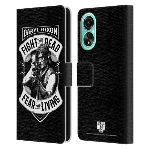 AMC The Walking Dead Daryl Dixon Biker Art RPG Black White Leather Book Wallet Case Cover For OPPO A78 4G