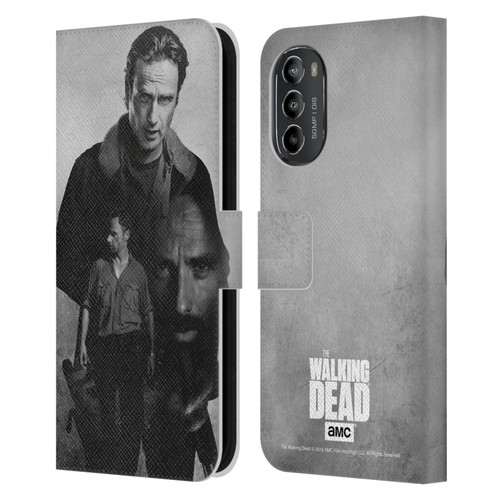 AMC The Walking Dead Double Exposure Rick Leather Book Wallet Case Cover For Motorola Moto G82 5G