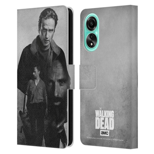 AMC The Walking Dead Double Exposure Rick Leather Book Wallet Case Cover For OPPO A78 4G