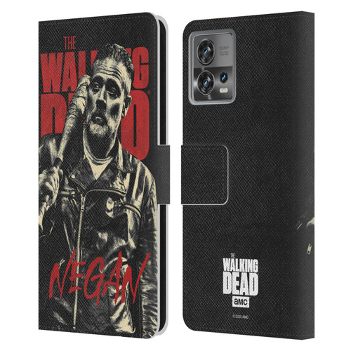 AMC The Walking Dead Season 10 Character Portraits Negan Leather Book Wallet Case Cover For Motorola Moto Edge 30 Fusion