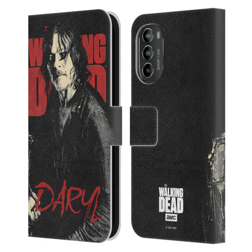 AMC The Walking Dead Season 10 Character Portraits Daryl Leather Book Wallet Case Cover For Motorola Moto G82 5G