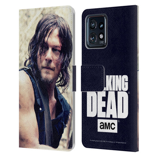 AMC The Walking Dead Daryl Dixon Half Body Leather Book Wallet Case Cover For Motorola Moto Edge 40 Pro