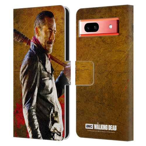 AMC The Walking Dead Negan Lucille 1 Leather Book Wallet Case Cover For Google Pixel 7a