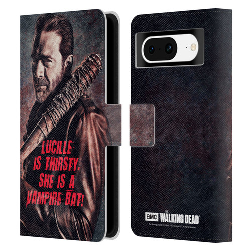AMC The Walking Dead Negan Lucille Vampire Bat Leather Book Wallet Case Cover For Google Pixel 8