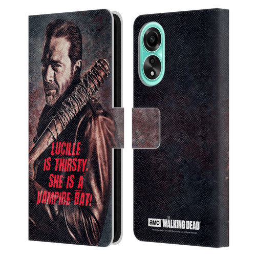 AMC The Walking Dead Negan Lucille Vampire Bat Leather Book Wallet Case Cover For OPPO A78 4G