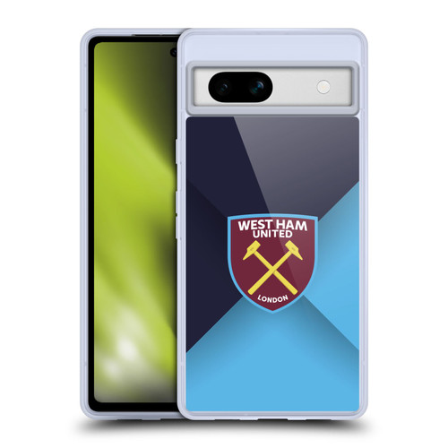 West Ham United FC Crest Blue Gradient Soft Gel Case for Google Pixel 7a