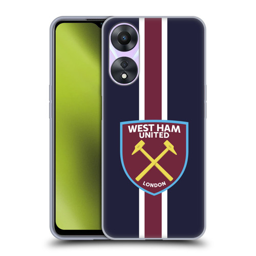West Ham United FC Crest Stripes Soft Gel Case for OPPO A78 5G