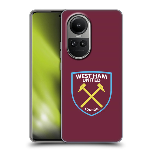 West Ham United FC Crest Full Colour Soft Gel Case for OPPO Reno10 5G / Reno10 Pro 5G