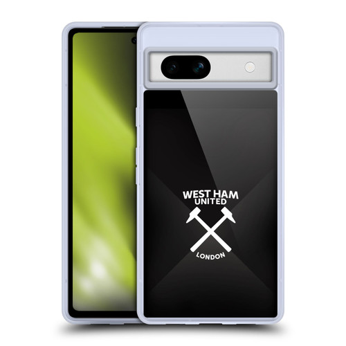 West Ham United FC Hammer Marque Kit Black & White Gradient Soft Gel Case for Google Pixel 7a