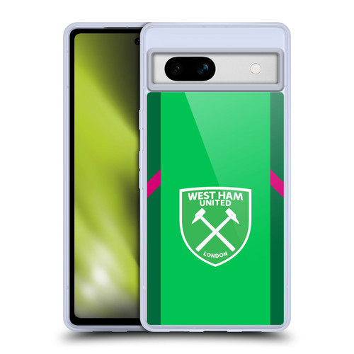 West Ham United FC 2023/24 Crest Kit Home Goalkeeper Soft Gel Case for Google Pixel 7a