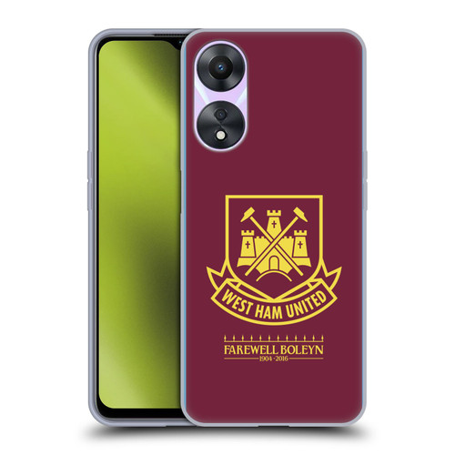 West Ham United FC Retro Crest 2015/16 Final Home Soft Gel Case for OPPO A78 4G