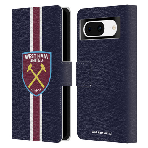 West Ham United FC Crest Stripes Leather Book Wallet Case Cover For Google Pixel 8