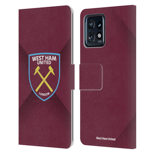 West Ham United FC Crest Gradient Leather Book Wallet Case Cover For Motorola Moto Edge 40 Pro