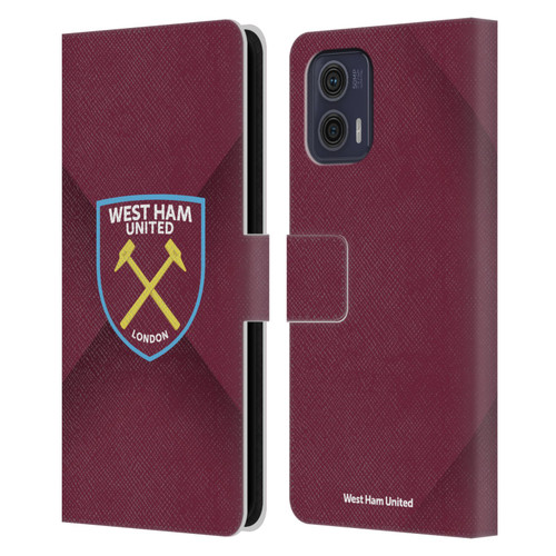 West Ham United FC Crest Gradient Leather Book Wallet Case Cover For Motorola Moto G73 5G