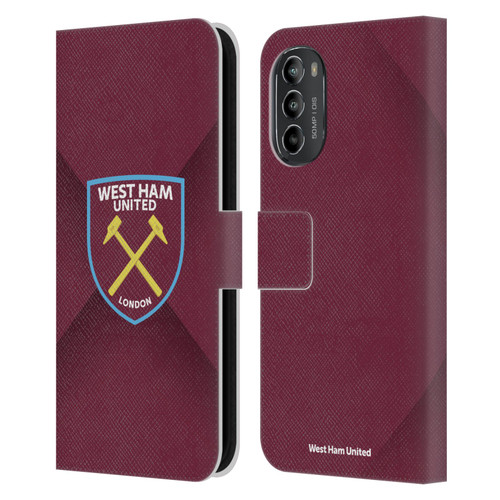 West Ham United FC Crest Gradient Leather Book Wallet Case Cover For Motorola Moto G82 5G