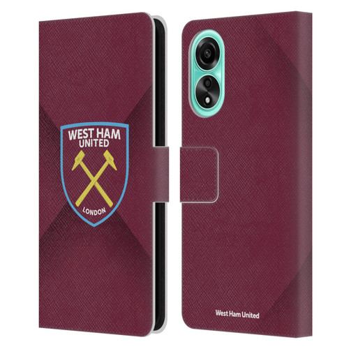 West Ham United FC Crest Gradient Leather Book Wallet Case Cover For OPPO A78 4G