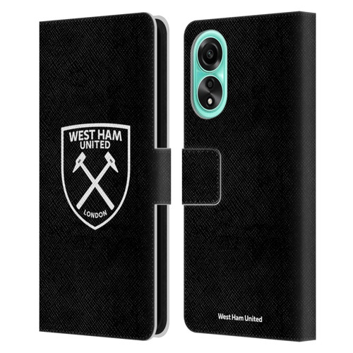 West Ham United FC Crest White Logo Leather Book Wallet Case Cover For OPPO A78 4G