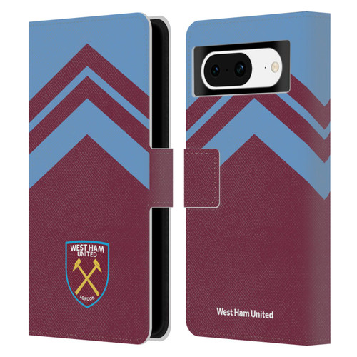 West Ham United FC Crest Graphics Arrowhead Lines Leather Book Wallet Case Cover For Google Pixel 8