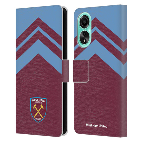 West Ham United FC Crest Graphics Arrowhead Lines Leather Book Wallet Case Cover For OPPO A78 5G