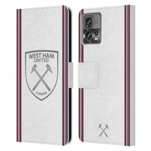 West Ham United FC 2023/24 Crest Kit Away Leather Book Wallet Case Cover For Motorola Moto Edge 30 Fusion