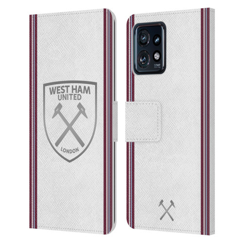 West Ham United FC 2023/24 Crest Kit Away Leather Book Wallet Case Cover For Motorola Moto Edge 40 Pro