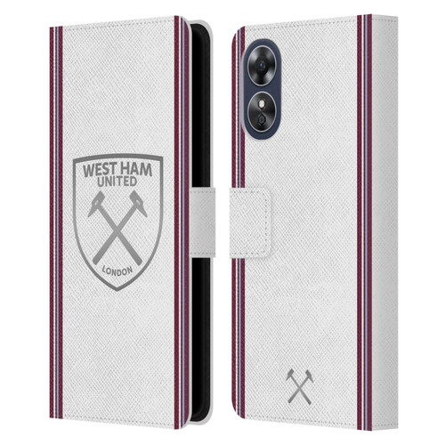West Ham United FC 2023/24 Crest Kit Away Leather Book Wallet Case Cover For OPPO A17