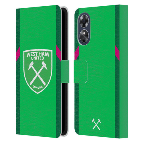 West Ham United FC 2023/24 Crest Kit Home Goalkeeper Leather Book Wallet Case Cover For OPPO A17