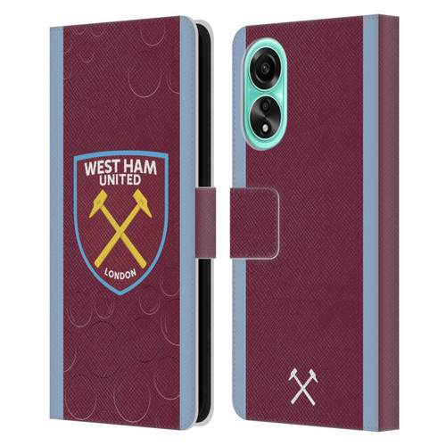 West Ham United FC 2023/24 Crest Kit Home Leather Book Wallet Case Cover For OPPO A78 5G