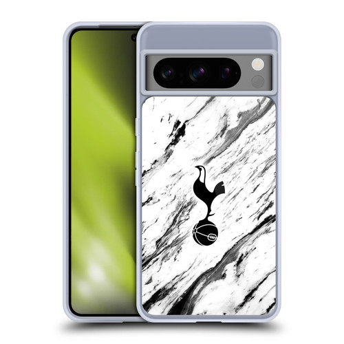 Tottenham Hotspur F.C. Badge Black And White Marble Soft Gel Case for Google Pixel 8 Pro