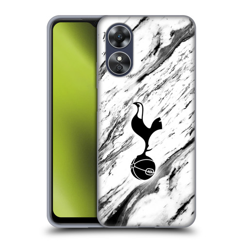 Tottenham Hotspur F.C. Badge Black And White Marble Soft Gel Case for OPPO A17