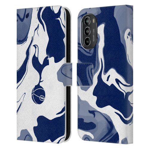 Tottenham Hotspur F.C. Badge Blue And White Marble Leather Book Wallet Case Cover For Motorola Moto G82 5G