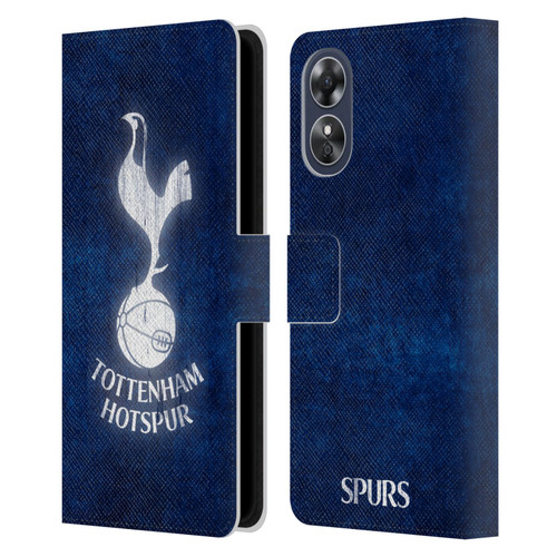 Tottenham Hotspur F.C. Badge Distressed Leather Book Wallet Case Cover For OPPO A17