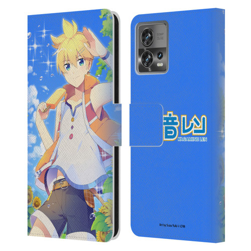 Hatsune Miku Characters Kagamine Len Leather Book Wallet Case Cover For Motorola Moto Edge 30 Fusion