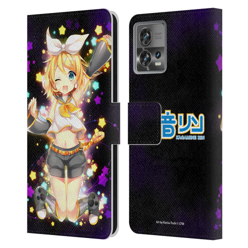 Hatsune Miku Characters Kagamine Rin Leather Book Wallet Case Cover For Motorola Moto Edge 30 Fusion