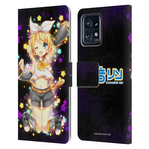 Hatsune Miku Characters Kagamine Rin Leather Book Wallet Case Cover For Motorola Moto Edge 40 Pro