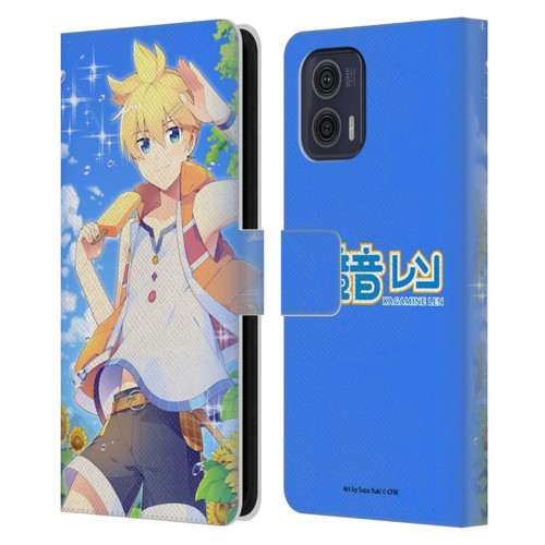 Hatsune Miku Characters Kagamine Len Leather Book Wallet Case Cover For Motorola Moto G73 5G