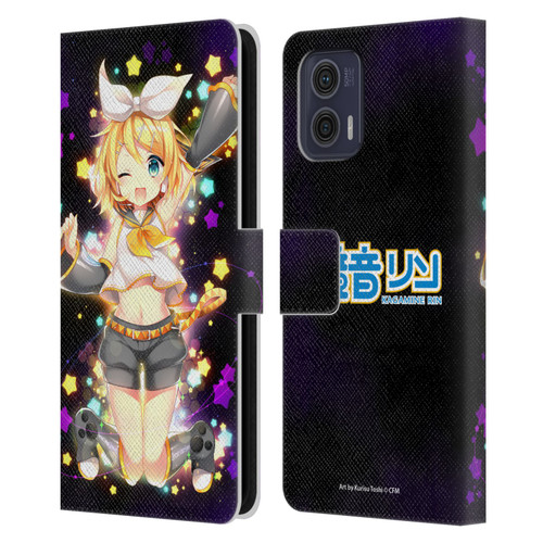 Hatsune Miku Characters Kagamine Rin Leather Book Wallet Case Cover For Motorola Moto G73 5G