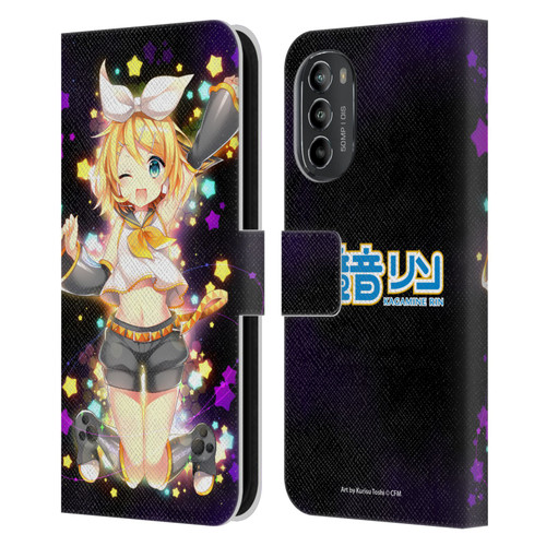 Hatsune Miku Characters Kagamine Rin Leather Book Wallet Case Cover For Motorola Moto G82 5G