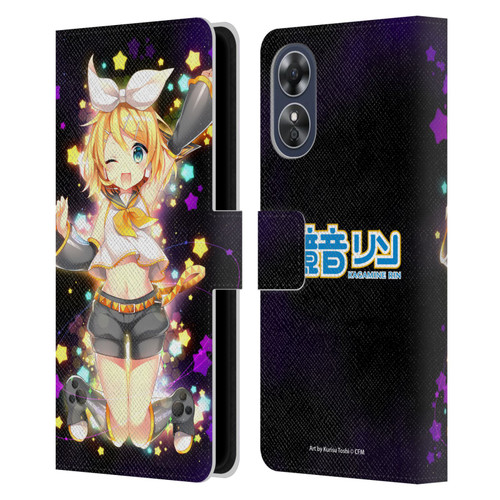 Hatsune Miku Characters Kagamine Rin Leather Book Wallet Case Cover For OPPO A17