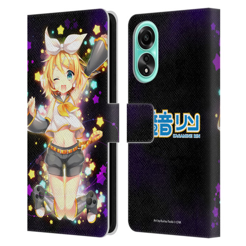 Hatsune Miku Characters Kagamine Rin Leather Book Wallet Case Cover For OPPO A78 4G