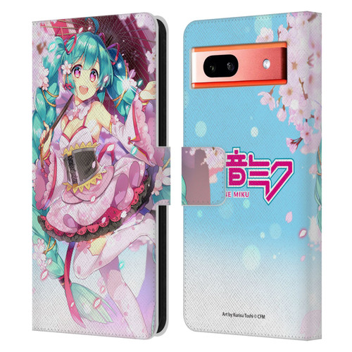 Hatsune Miku Graphics Sakura Leather Book Wallet Case Cover For Google Pixel 7a