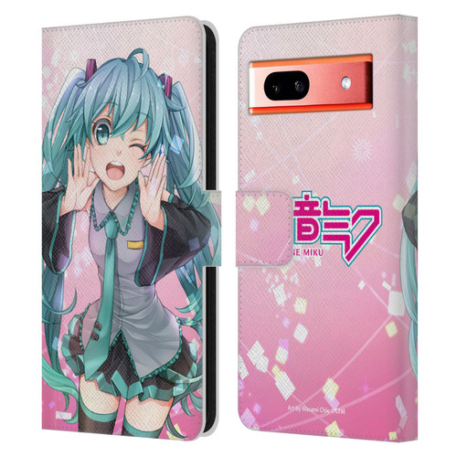 Hatsune Miku Graphics Wink Leather Book Wallet Case Cover For Google Pixel 7a