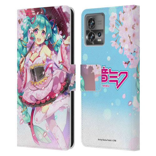 Hatsune Miku Graphics Sakura Leather Book Wallet Case Cover For Motorola Moto Edge 30 Fusion