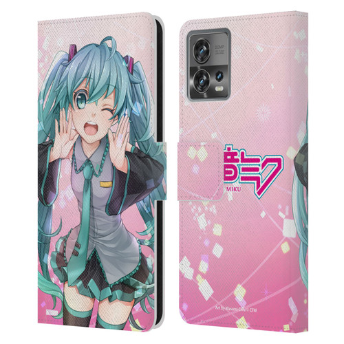 Hatsune Miku Graphics Wink Leather Book Wallet Case Cover For Motorola Moto Edge 30 Fusion