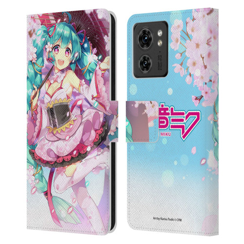 Hatsune Miku Graphics Sakura Leather Book Wallet Case Cover For Motorola Moto Edge 40